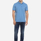 Azure Blue Solid Slim Fit Polo T-Shirt | Greenfibre