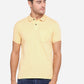 Light Yellow Solid Slim Fit Polo T-Shirt | Greenfibre