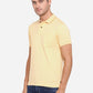 Light Yellow Solid Slim Fit Polo T-Shirt | Greenfibre