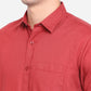 Burn Red Solid Slim Fit Casual Shirt | Greenfibre