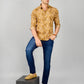 Biscuit Brown Printed Slim Fit Casual Shirt | Greenfibre