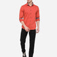 Spicy Orange Solid Slim Fit Casual Shirt | Greenfibre