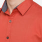 Spicy Orange Solid Slim Fit Casual Shirt | Greenfibre