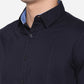 Dark Blue Solid Slim Fit Semi Casual Shirt | Greenfibre