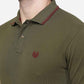 Olive Green Solid Slim Fit Polo T-Shirt | Greenfibre