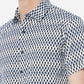 Blue & White Printed Slim Fit Semi Casual Shirt | Greenfibre