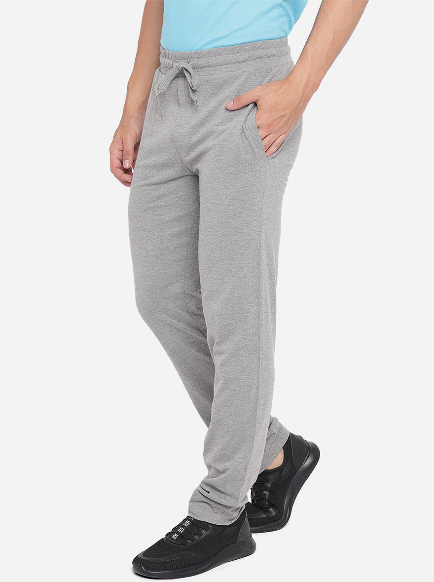 Grey Solid Regular Fit Track Pants | Greenfibre