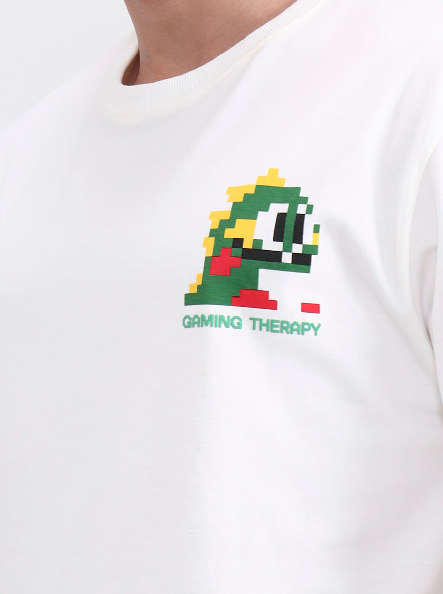 White Printed Oversize Fit T-Shirt | Greenfibre