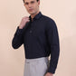 Blue Solid Slim Fit Formal Shirt | Greenfibre