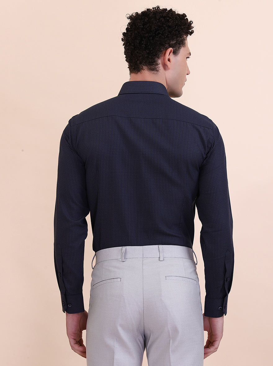 Blue Solid Slim Fit Formal Shirt | Greenfibre