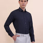 Blue Solid Slim Fit Formal Shirt | Greenfibre