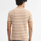 Mustard & White Striped Slim Fit Polo T-Shirt | Greenfibre