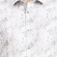 White & Beige Printed Slim Fit Party Wear Shirt | Greenfibre