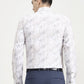 White & Beige Printed Slim Fit Party Wear Shirt | Greenfibre