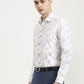 White & Beige Printed Slim Fit Party Wear Shirt | Greenfibre