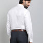 White Printed Slim Fit Formal Shirt | Metal