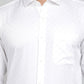 White Printed Slim Fit Formal Shirt | Metal