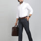 White Printed Slim Fit Formal Shirt | Metal