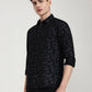 Black Printed Slim Fit Casual Shirt | Greenfibre