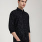 Black Printed Slim Fit Casual Shirt | Greenfibre