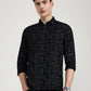 Black Printed Slim Fit Casual Shirt | Greenfibre