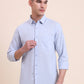 Sky Blue Solid Slim Fit Casual Shirt | Greenfibre