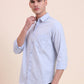 Sky Blue Solid Slim Fit Casual Shirt | Greenfibre