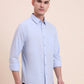 Sky Blue Solid Slim Fit Casual Shirt | Greenfibre