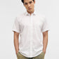 White Solid Tailored Fit Semi Casual Shirt | Greenfibre