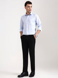 Black Solid Slim Fit Formal Trouser | Greenfibre