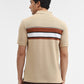 Khaki & Brown Striped Slim Fit Polo T-Shirt | Greenfibre