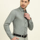 Green Printed Regular Fit Formal Shirt | JadeBlue
