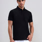 Black Solid Regular Fit Polo T-Shirt | Greenfibre