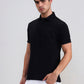 Black Solid Regular Fit Polo T-Shirt | Greenfibre