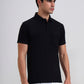 Black Solid Regular Fit Polo T-Shirt | Greenfibre