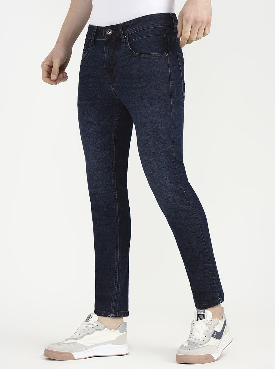 Blue Solid Urban Fit Jeans | Greenfibre