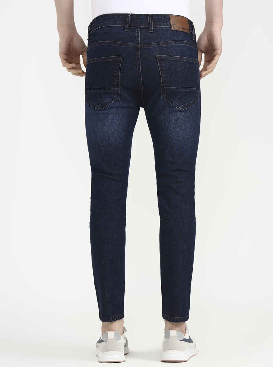 Blue Solid Urban Fit Jeans | Greenfibre
