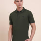 Olive Green Solid Slim Fit Polo T-Shirt | Greenfibre