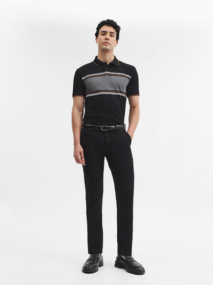 Black Solid Super Slim Fit Casual Trouser | Greenfibre