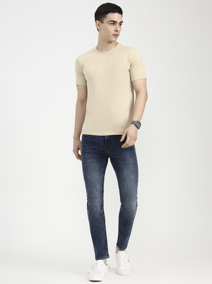 Dark Blue Solid Urban Fit Jeans | Greenfibre