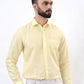 Yellow Striped Regular Fit Formal Shirt | JadeBlue