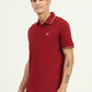 Maroon Solid Slim Fit Polo T-Shirt | Greenfibre