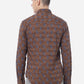 Coffee Brown Printed Slim Fit Semi Casual Shirt | Greenfibre