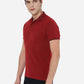 Red Solid Slim Fit Polo T-Shirt | Greenfibre