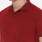 Red Solid Slim Fit Polo T-Shirt | Greenfibre