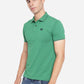 Green Solid Slim Fit Polo T-Shirt | Greenfibre