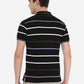 Black Striped Slim Fit Polo T-Shirt | Greenfibre