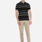 Black Striped Slim Fit Polo T-Shirt | Greenfibre