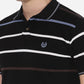 Black Striped Slim Fit Polo T-Shirt | Greenfibre