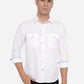 Bright White Solid Slim Fit Semi Casual Shirt | Greenfibre